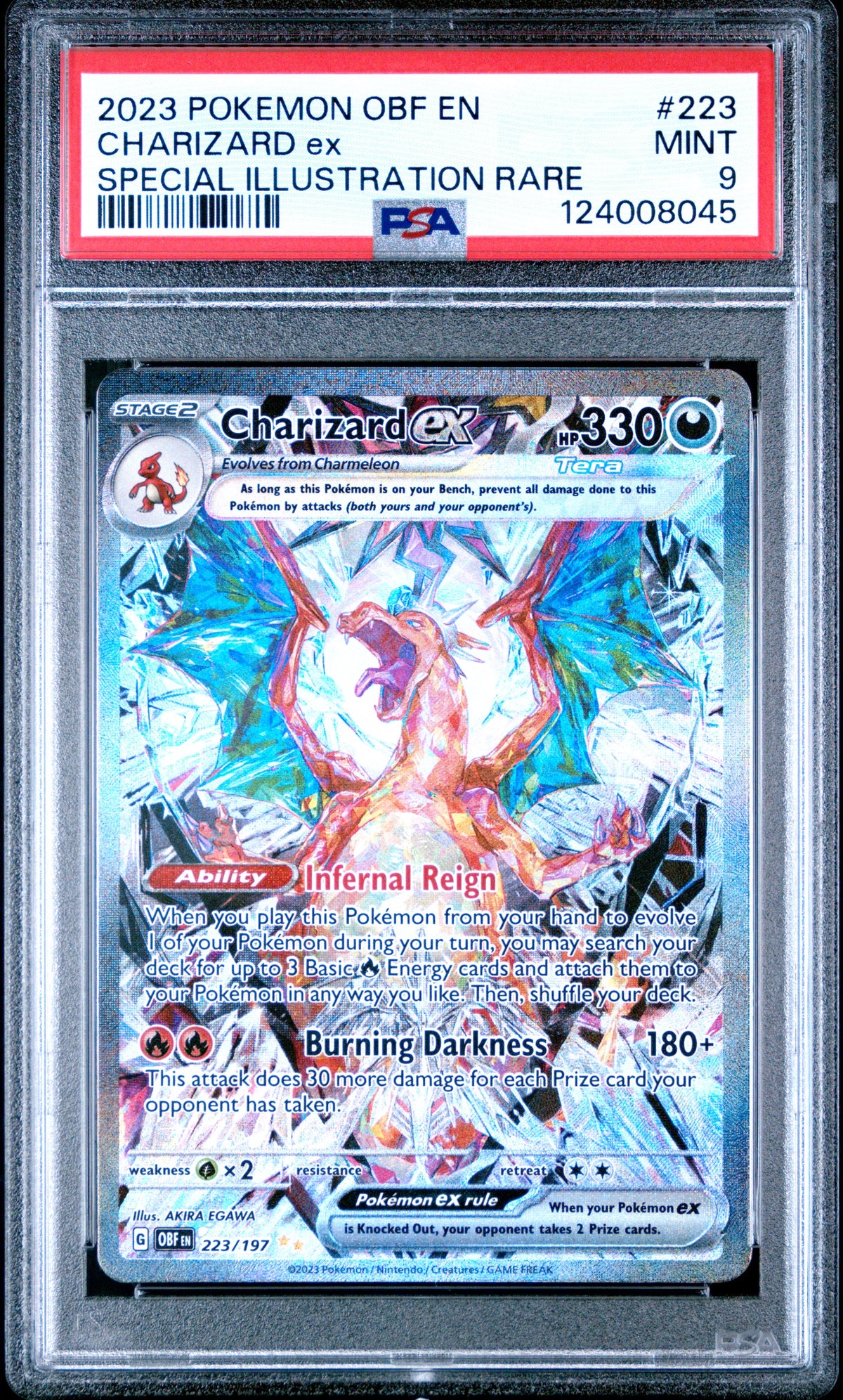 PSA 9 Charizard ex Special Illustration Rare #223 OBF EN 2023
