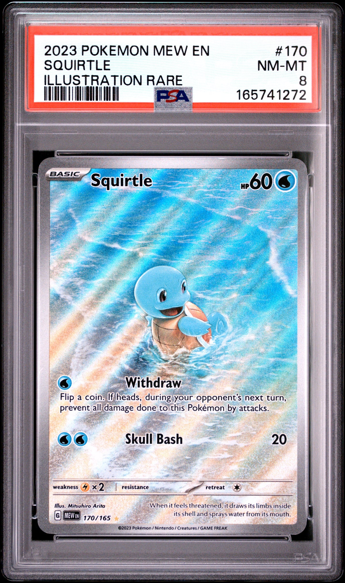 PSA 8 Squirtle Illustration Rare #170 MEW EN 2023