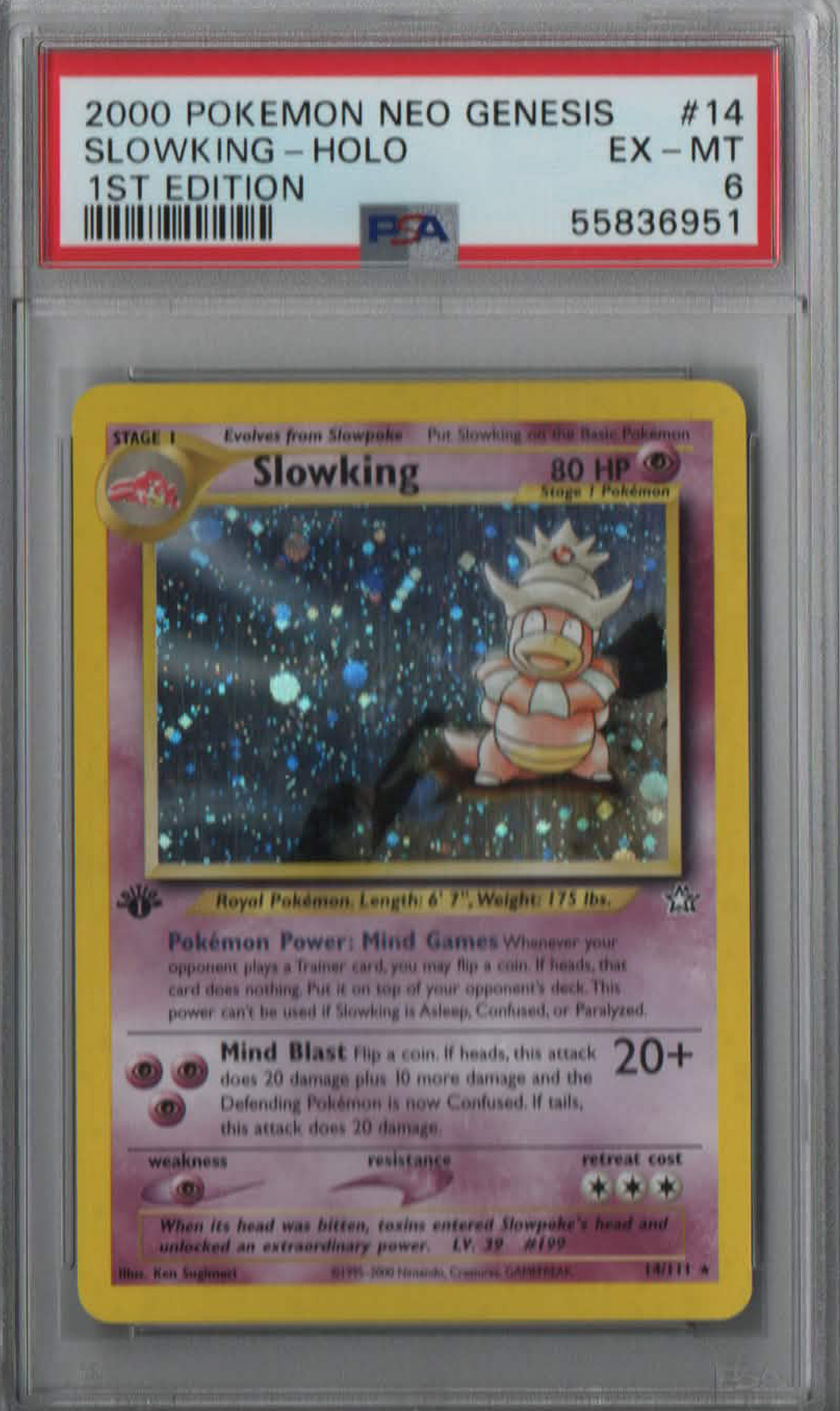 PSA 6 Slowking Holo - 1st Edition #14 Neo Genesis 2000