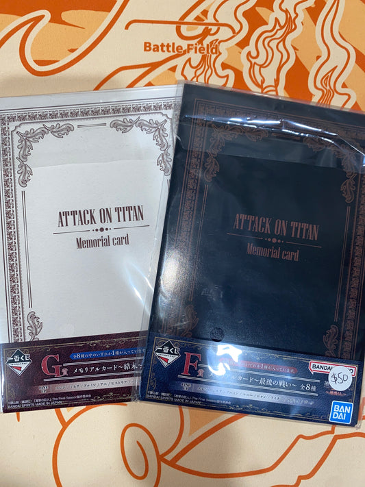 Attack On Titan Memorial Card Assorted