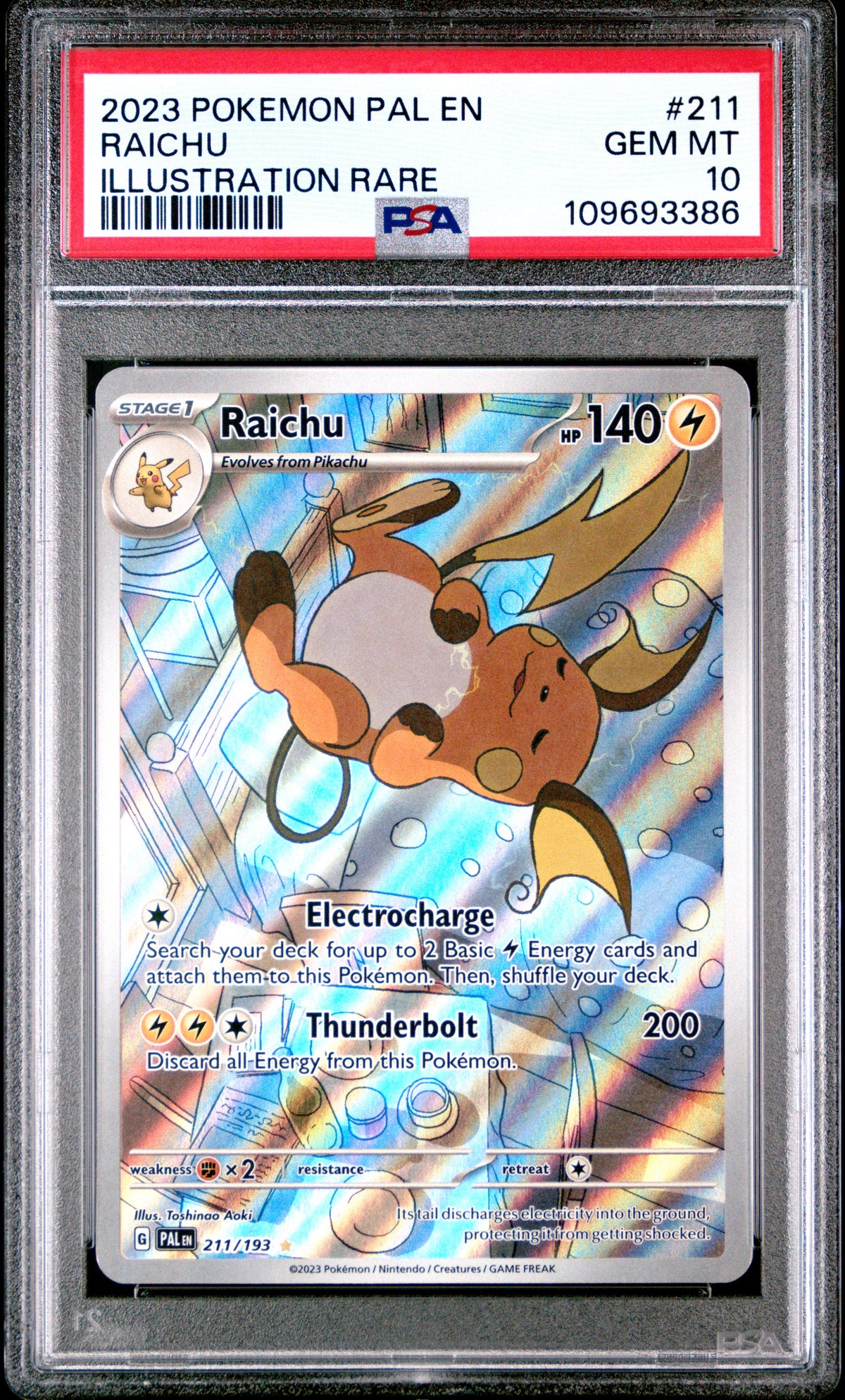 PSA 10 Raichu Illustration Rare #211 PAL EN 2023