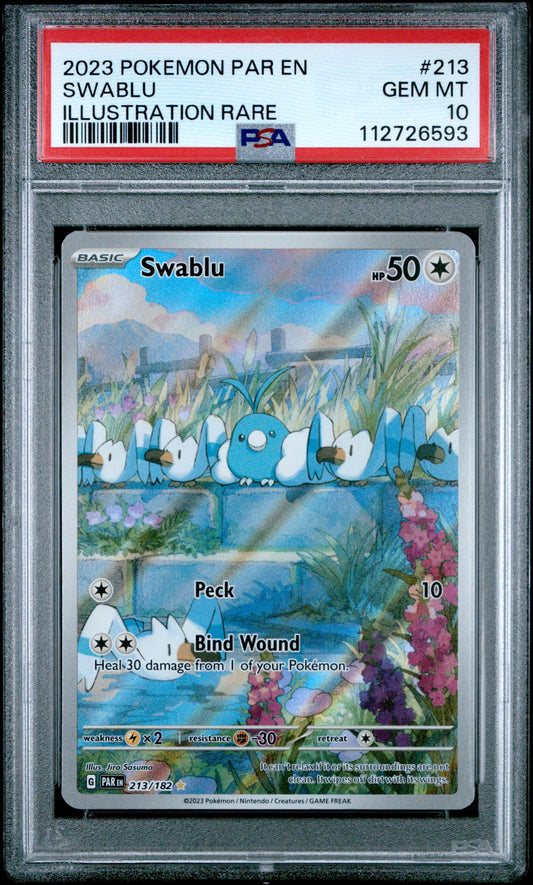 PSA 10 Swablu Illustration Rare #213 PAR EN 2023