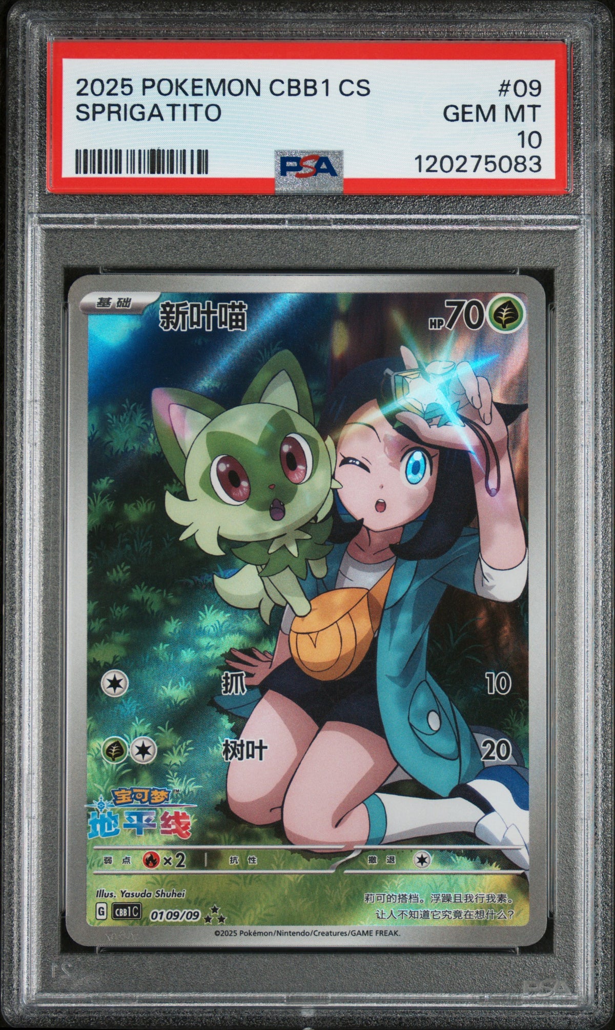 PSA 10 Sprigatito #09 CBB1 CS 2025