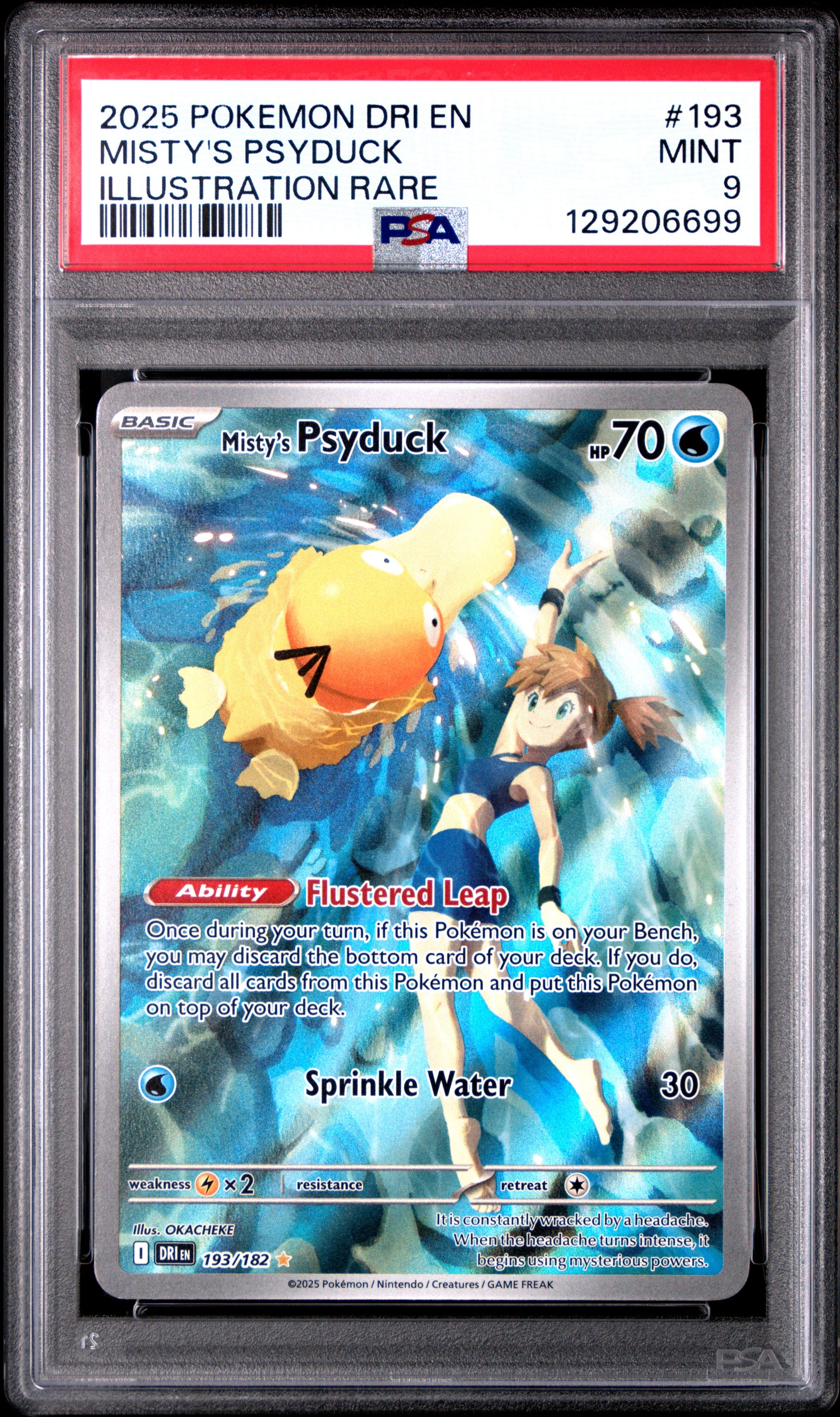 PSA 9 Misty's Psyduck Illustration Rare #193 DRI EN 2025