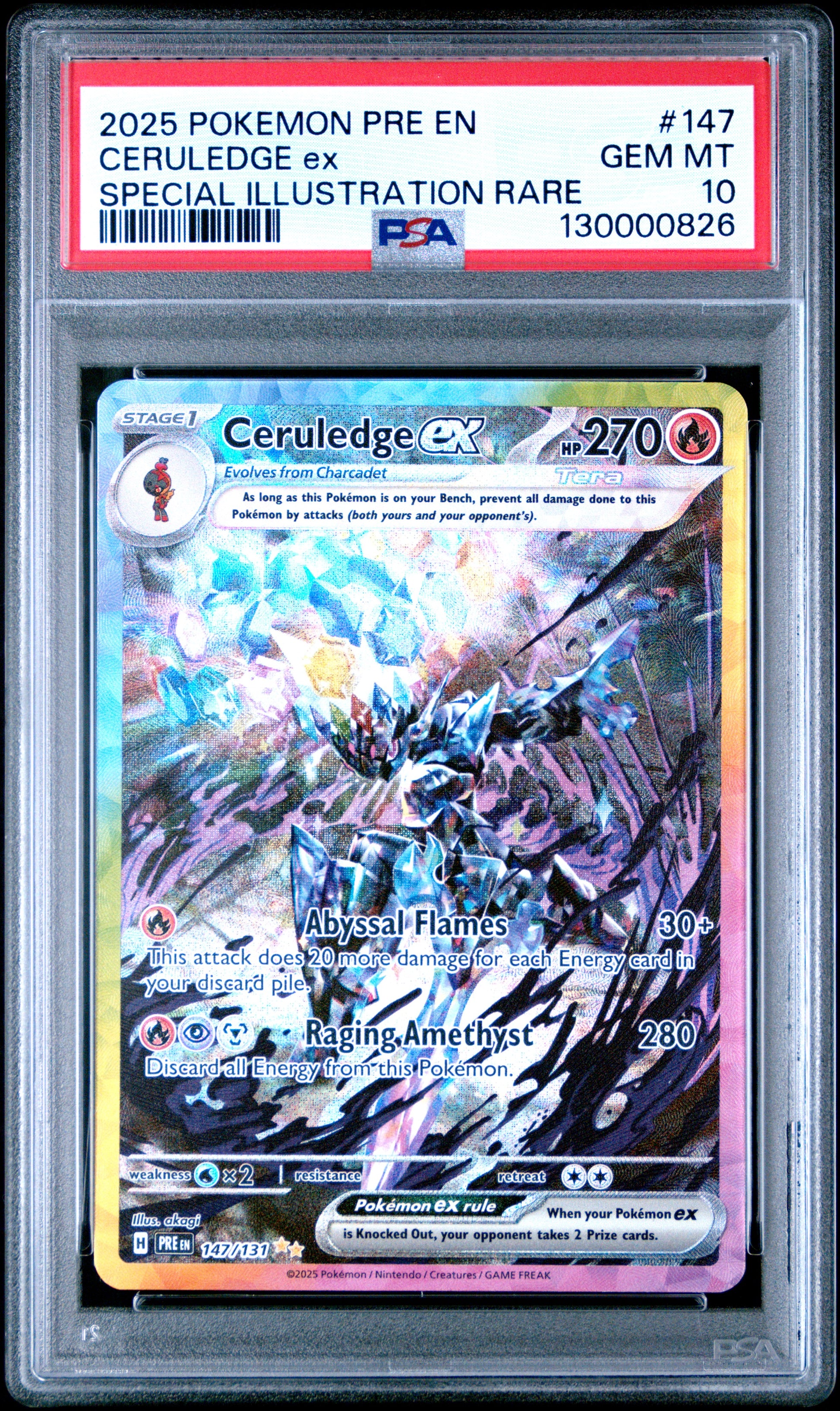PSA 10 Ceruledge ex Special Illustration Rare #147 PRE EN 2025