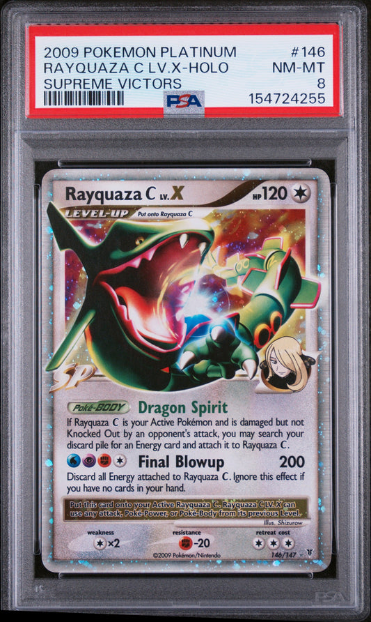 PSA 8 Rayquaza C LV.X Holo #146 Supreme Victors 2009