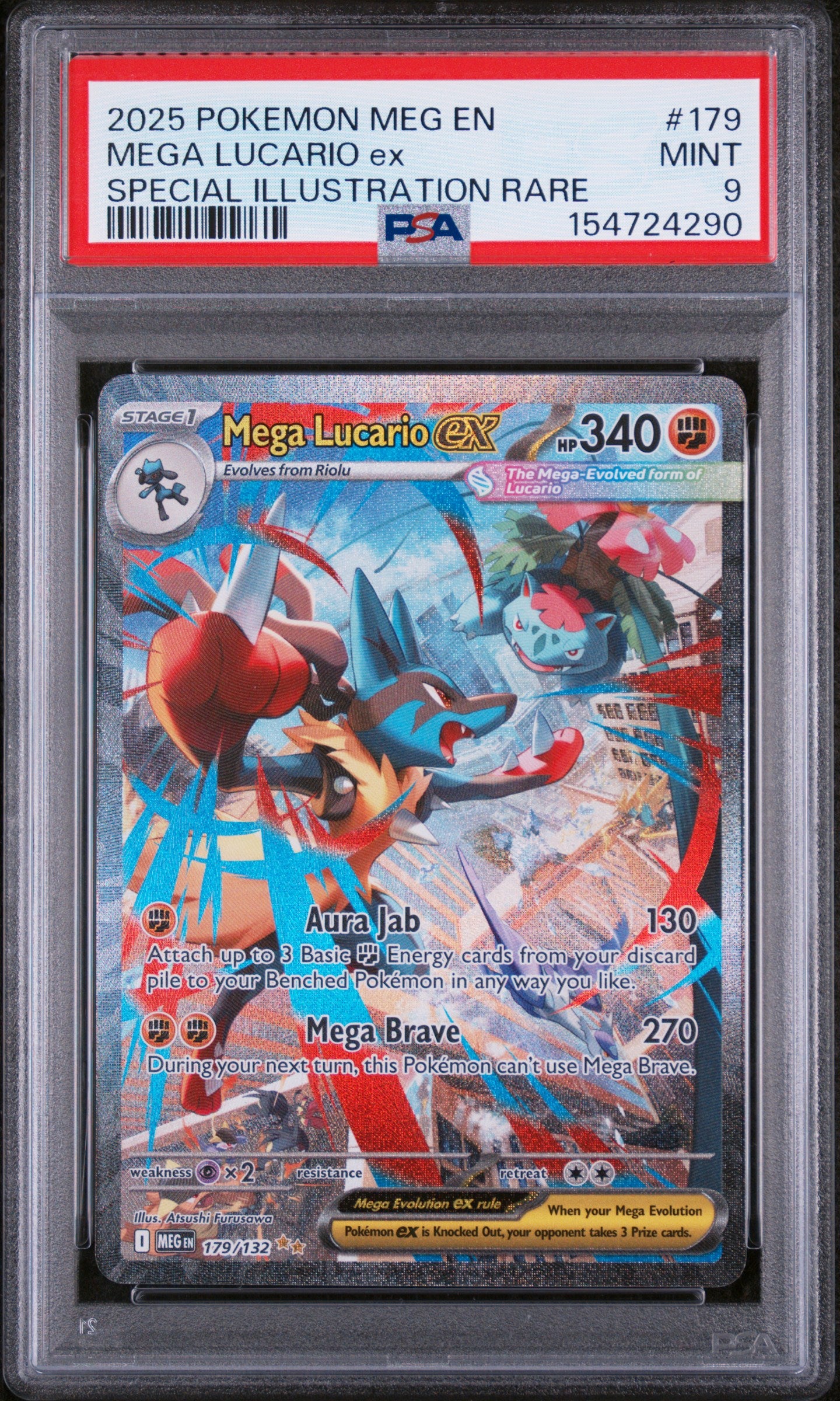PSA 9 Mega Lucario ex Special Illustration Rare #179 MEG EN 2025