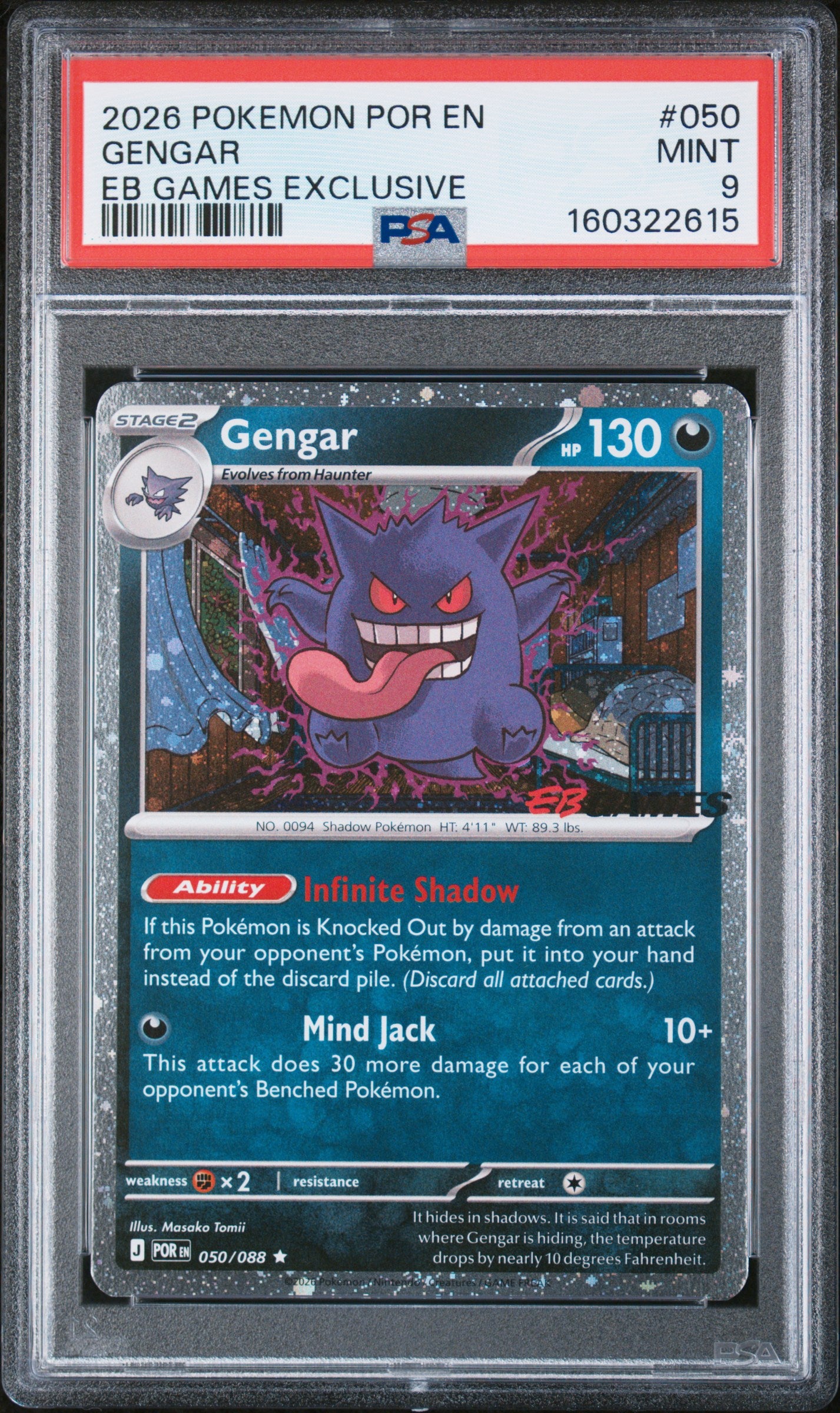 PSA 9 Gengar #050 POR EN EB Games Exclusive 2026