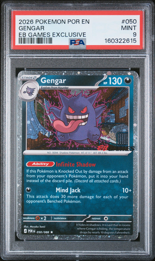 PSA 9 Gengar #050 POR EN EB Games Exclusive 2026