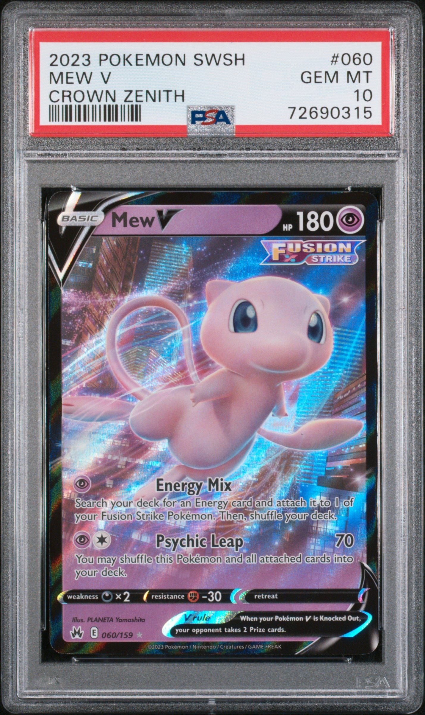 PSA 10 Mew V #060 Crown Zenith 2023