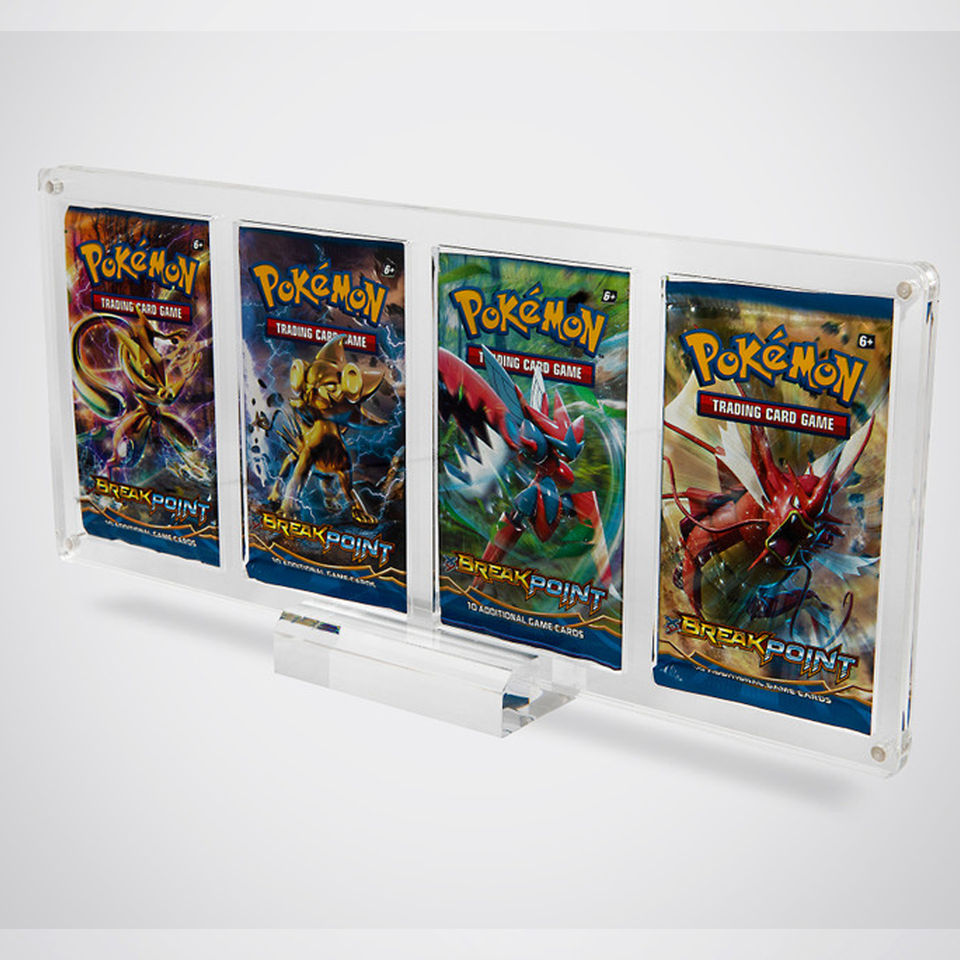 Quadruple Booster Pack Display Case incl. Stand - AcrylicShield